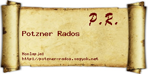 Potzner Rados névjegykártya